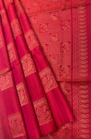 Borderless Soft Silk Sarees with Peacock Butta