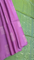 Borderless Soft Silk Sarees with Peacock Butta