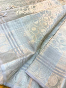 Bridal Kanchipuram Silver Tissue Silk Saree