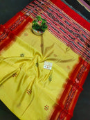 Pure Raw Silk Saree with Ikkat Border