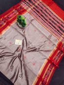Pure Raw Silk Saree with Ikkat Border