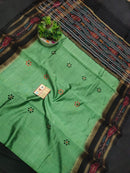 Pure Raw Silk Saree with Ikkat Border