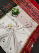 Pure Raw Silk Saree with Ikkat Border