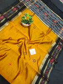 Pure Raw Silk Saree with Ikkat Border