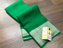 Green Wrinkle Mysore Crepe Silk Saree with Silver Zari Border