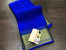 Royal Blue Wrinkle Mysore Crepe Silk Saree with Zari Lines