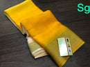 Cream Mustard Yellow Double Shade Wrinkle Mysore Crepe Silk Saree