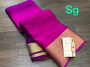 Purple Pink Double Shade Wrinkle Mysore Crepe Silk Saree