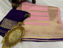 Designer Pink Khaddi Georgette Saree With Pichwai & Kalpavriksha Pallu