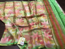 Green Wrinkle Mysore Crepe Silk 3D Colour Dye