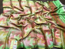 Green Wrinkle Mysore Crepe Silk 3D Colour Dye