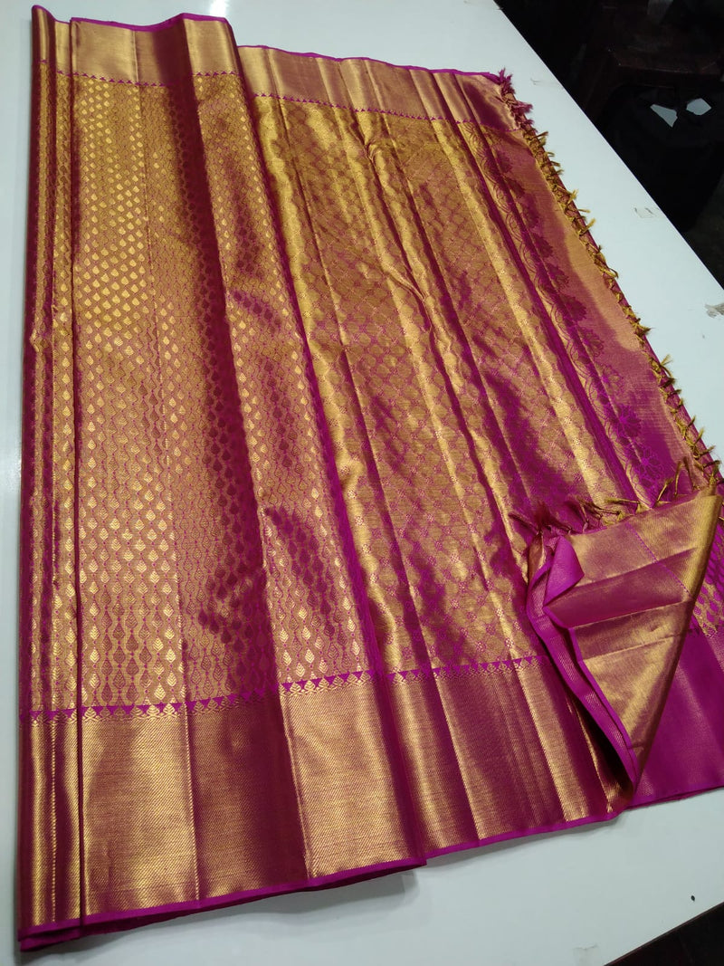 Bridal Pink Kanchipuram Tissue Silk Saree