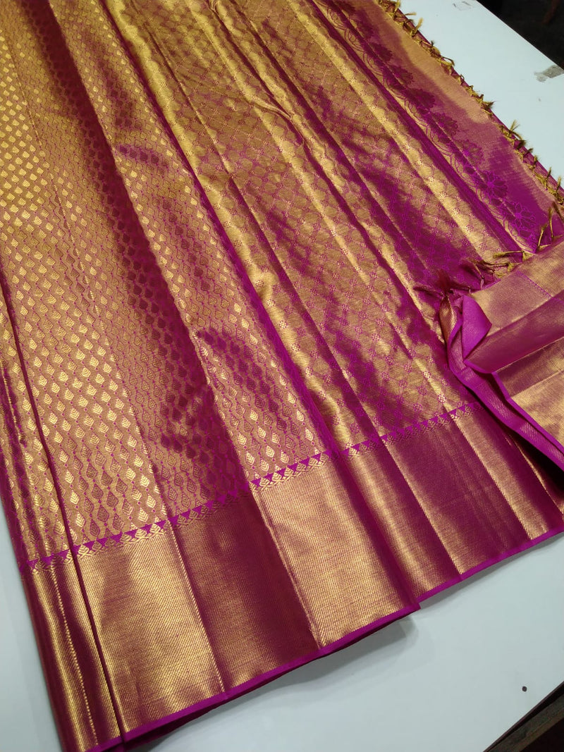 Bridal Pink Kanchipuram Tissue Silk Saree