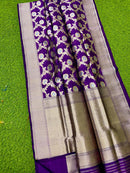 Purple Katan Banarasi Silk Saree