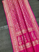 Pink Katan Banarasi Silk Saree