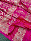 Pink Katan Banarasi Silk Saree