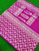 Pink Katan Banarasi Silk Saree