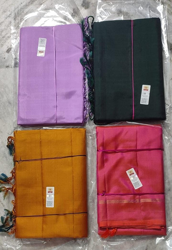 Plain Handloom Soft Silk Sarees