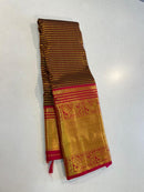 Brown Kanchipuram Handloom Silk Saree with Belthari Design