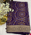 Purple Designer Khaddi Georgette Saree with Bandinin Design