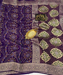 Purple Designer Khaddi Georgette Saree with Bandinin Design