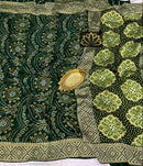 Green Designer Khaddi Georgette Saree with Bandinin Design