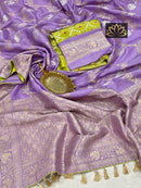 Lavender Moonga Crepe Silk Designer Saree