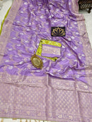 Lavender Moonga Crepe Silk Designer Saree