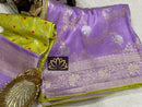 Lavender Moonga Crepe Silk Designer Saree