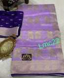 Lavender Moonga Crepe Silk Designer Saree