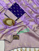 Lavender Moonga Crepe Silk Designer Saree