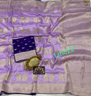 Lavender Moonga Crepe Silk Designer Saree