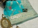Designer Blue Khaddi Georgette Saree Meenakari Weaving Style