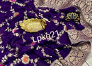 Designer Purple Khaddi Georgette Saree Meenakari Weaving Style
