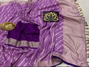 Designer Lavender Moonga Crepe Silk Lehariya Style