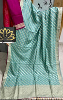 Designer Blue Moonga Crepe Silk Lehariya Style