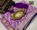 Designer Lavender Moonga Crepe Silk Lehariya Style