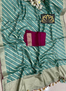 Designer Blue Moonga Crepe Silk Lehariya Style
