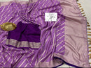 Designer Lavender Moonga Crepe Silk Lehariya Style