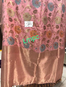 Designer Pink Moonga Crepe Silk Saree with Kadwa Style Meenakari Weaving