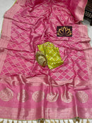 Pink Moonga Crepe Silk Designer Saree