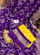 Purple Moonga Crepe Silk Designer Saree