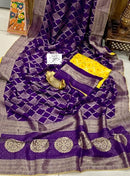 Purple Moonga Crepe Silk Designer Saree