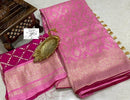 Pink Moonga Crepe Silk Designer Saree