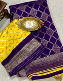Purple Moonga Crepe Silk Designer Saree