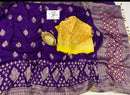 Purple Moonga Crepe Silk Designer Saree