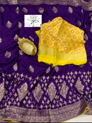 Purple Moonga Crepe Silk Designer Saree