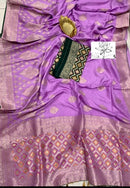 Lavender Moonga Crepe Silk Designer Saree