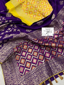 Purple Moonga Crepe Silk Designer Saree