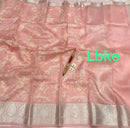 Pink Banarasi Kora Silk Saree with Chikankari Embroidery